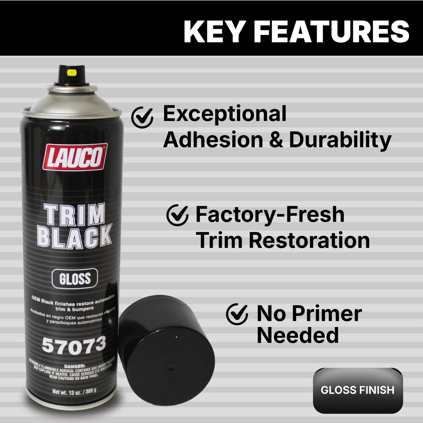 Trim Black Gloss 13 oz. Automotive Aerosol Spray Paint Can