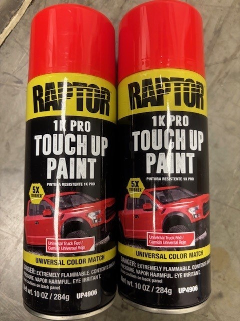 (2 CANS) PREMIUM Raptor 1K PRO Touch Up Paint Red 10 oz ea UP4906 FREE SHIPPING