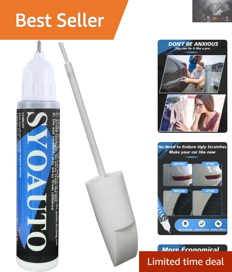 Rust-Resistant White Car Touch Up Paint – 2-in-1 Repair Pen & Brush, Waterproof