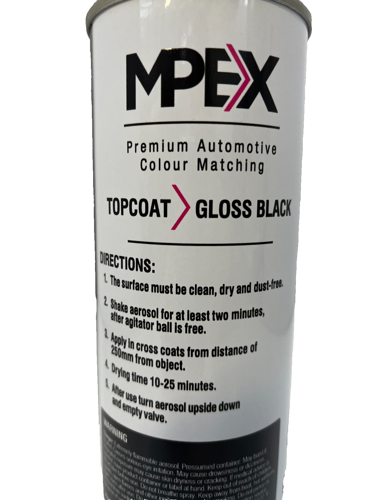 Mpex Gloss Black Spray Paint Aerosol Coating Fast Drying Multi Purpose 500ml x 4