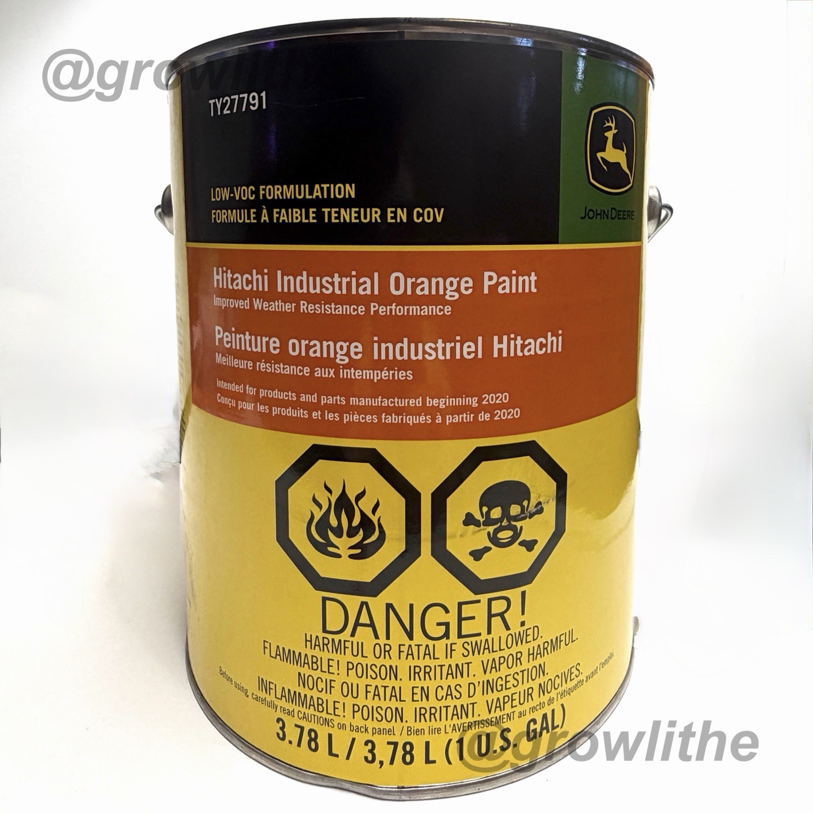 John Deere Hitachi Industrial Orange Tractor Paint TY27791 Genuine 1 Gallon New
