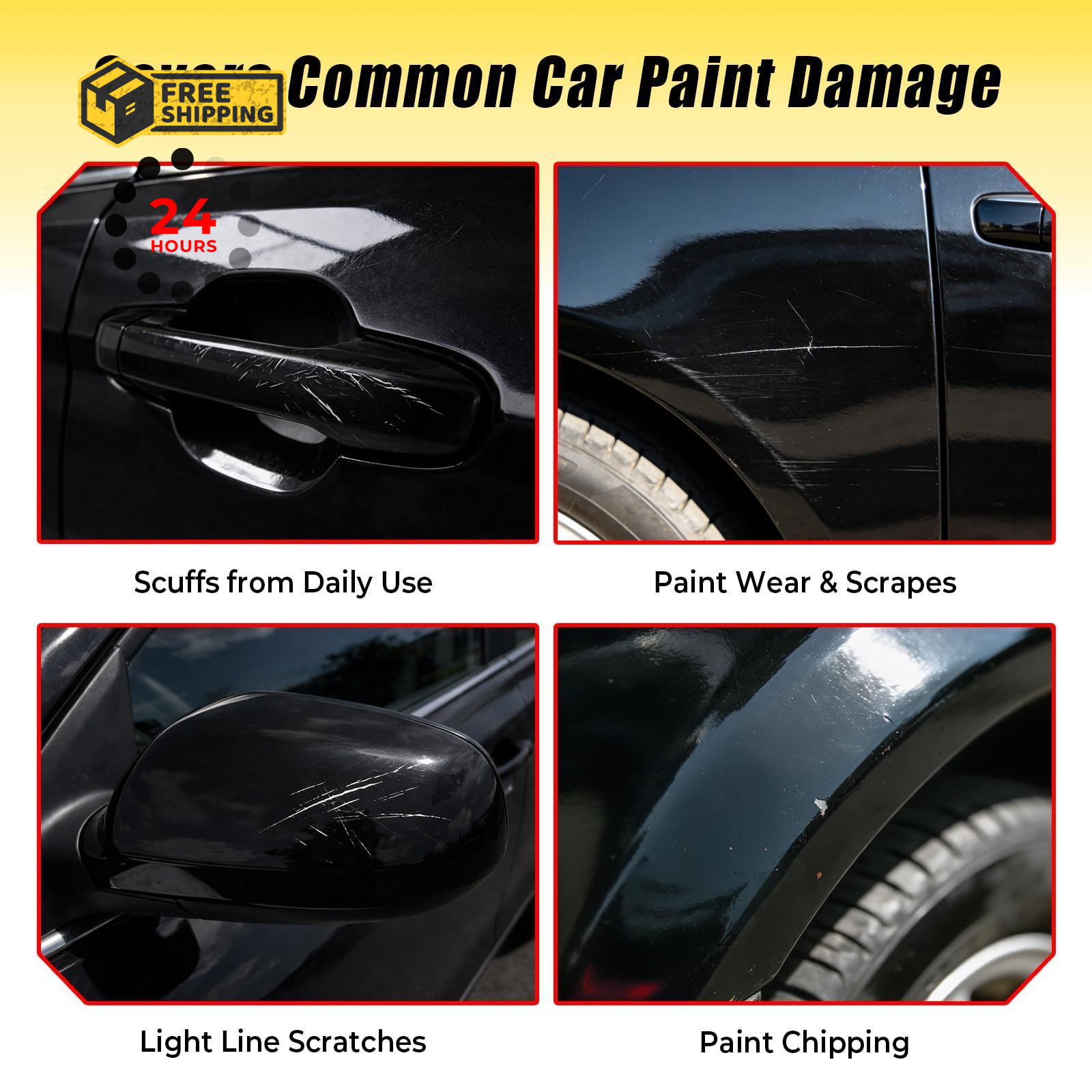 Gloss Black Touch Up Paint for cars, 2-in-1 0.4 Fl Oz (Pack of 1),