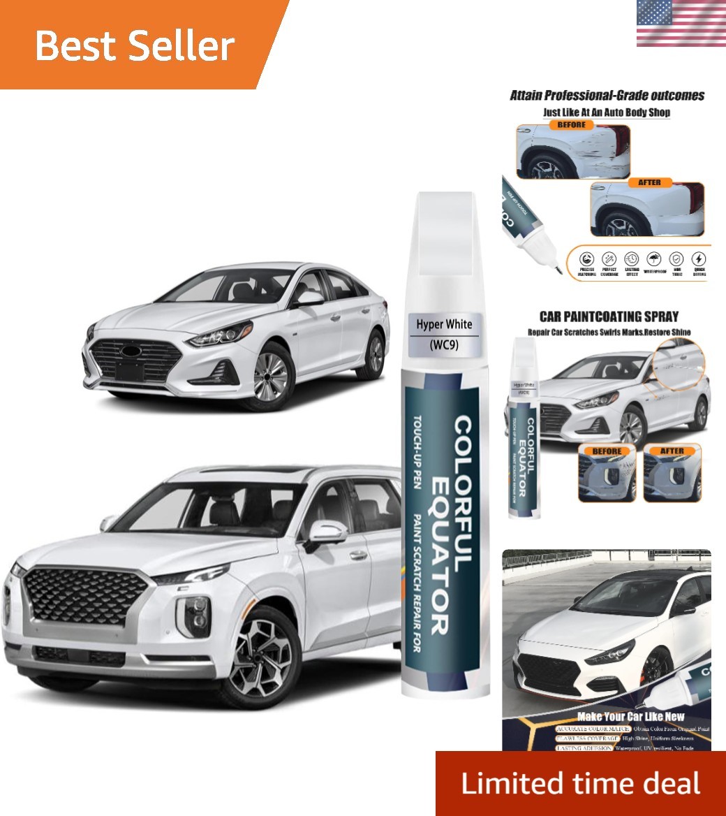 Hyundai-Compatible Touch Up Paint WC9 Hyper White – Quick Scratch Repair Kit
