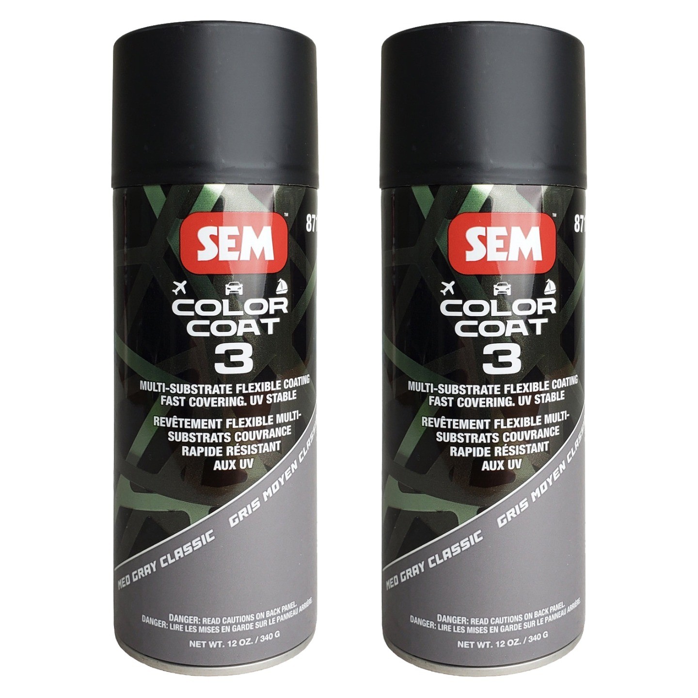 SEM 87173 Color Coat 3 Med Gray Classic Flexible Coating 12 oz. (2 Pack)