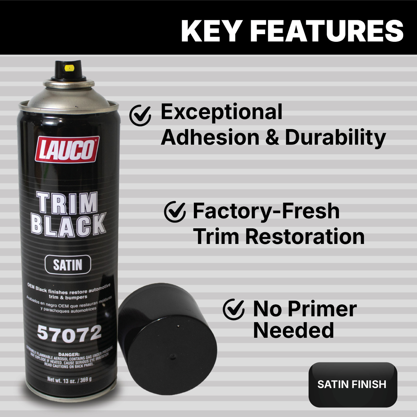 Trim Black Satin 13 oz. Automotive Aerosol Spray Paint Can