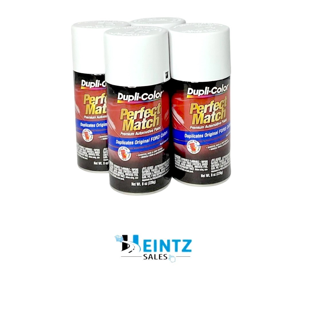 Duplicolor BFM0229 Perfect Match Ford Oxford White 8oz Aerosol 4PACK 9L/A9/YO/YZ