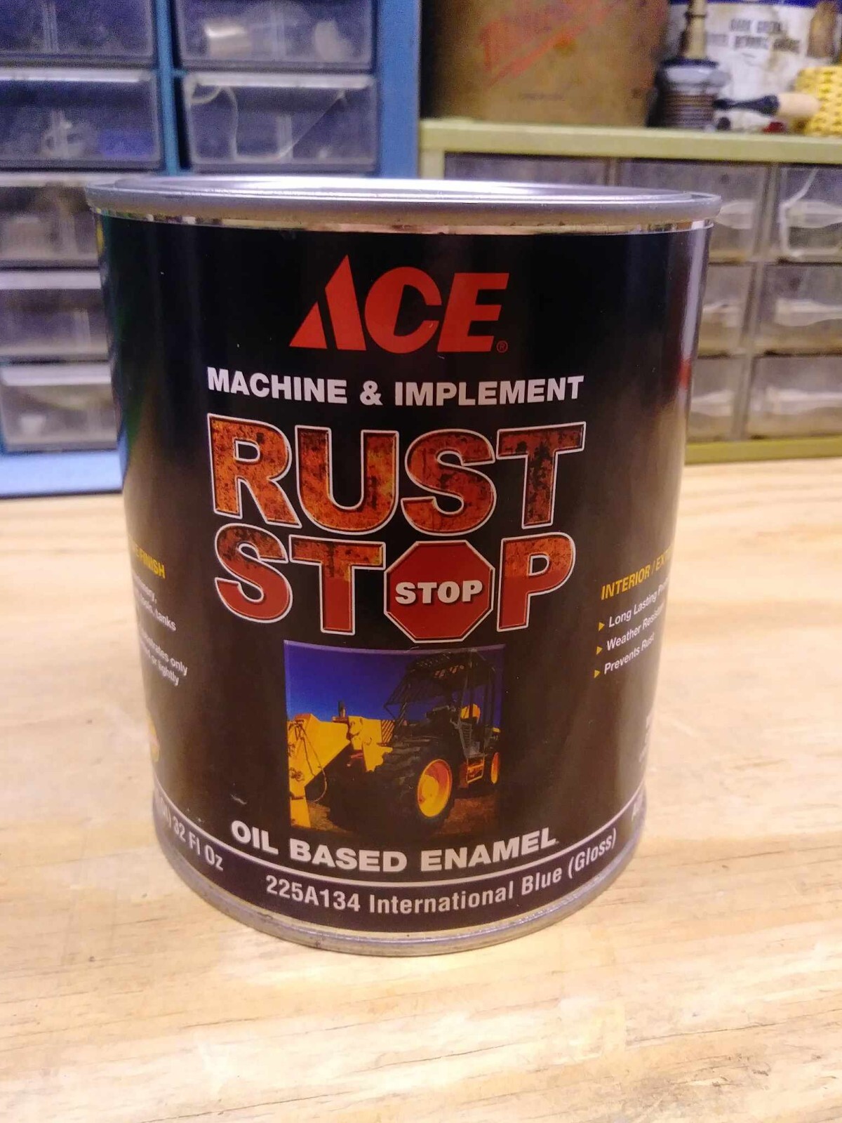 International Blue Tractor Paint 32oz Quart ACE RUST STOP Enamel