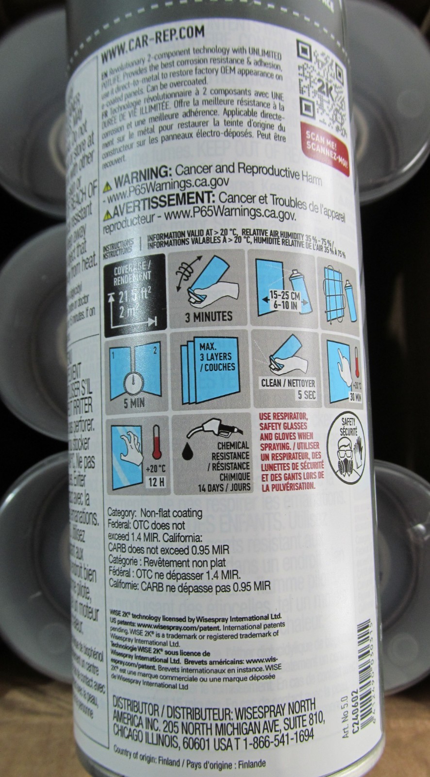 CASE OF 6 CANS 11.3oz CAR-REP C240602 2K EPOXY DTM ECOAT SPRAY PAINT OLIVE GREEN