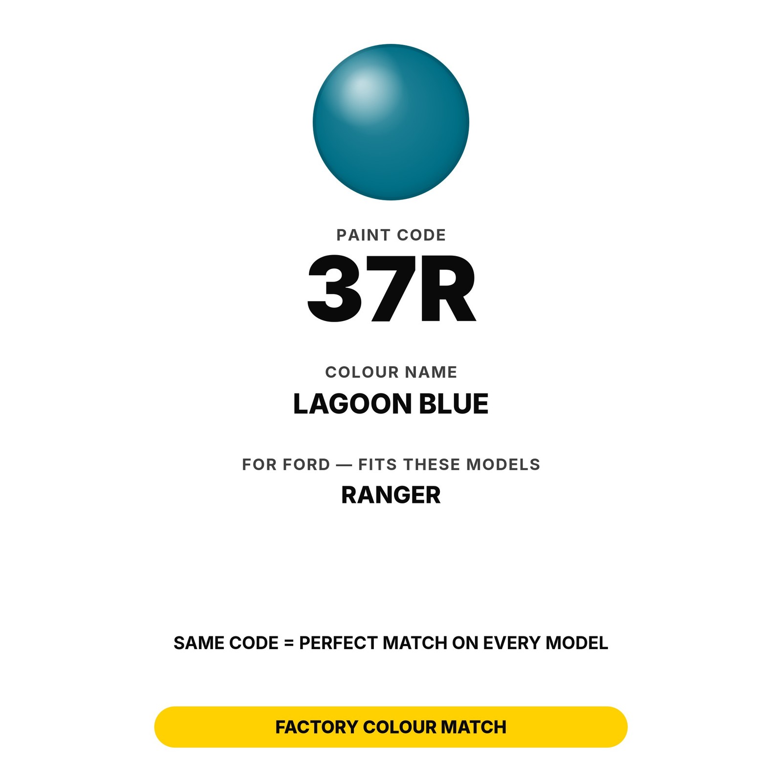 Touch Up Paint For Ford Ranger 37R Lagoon Blue Set Car Chip and Scratch Fix
