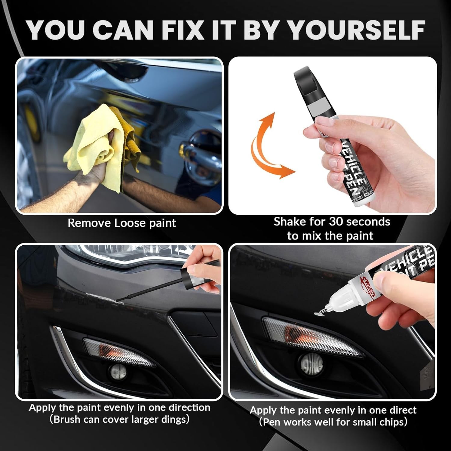 Black Touch Up Paint for Cars, Color Accurate Car Touch Up Paint, Professiona…