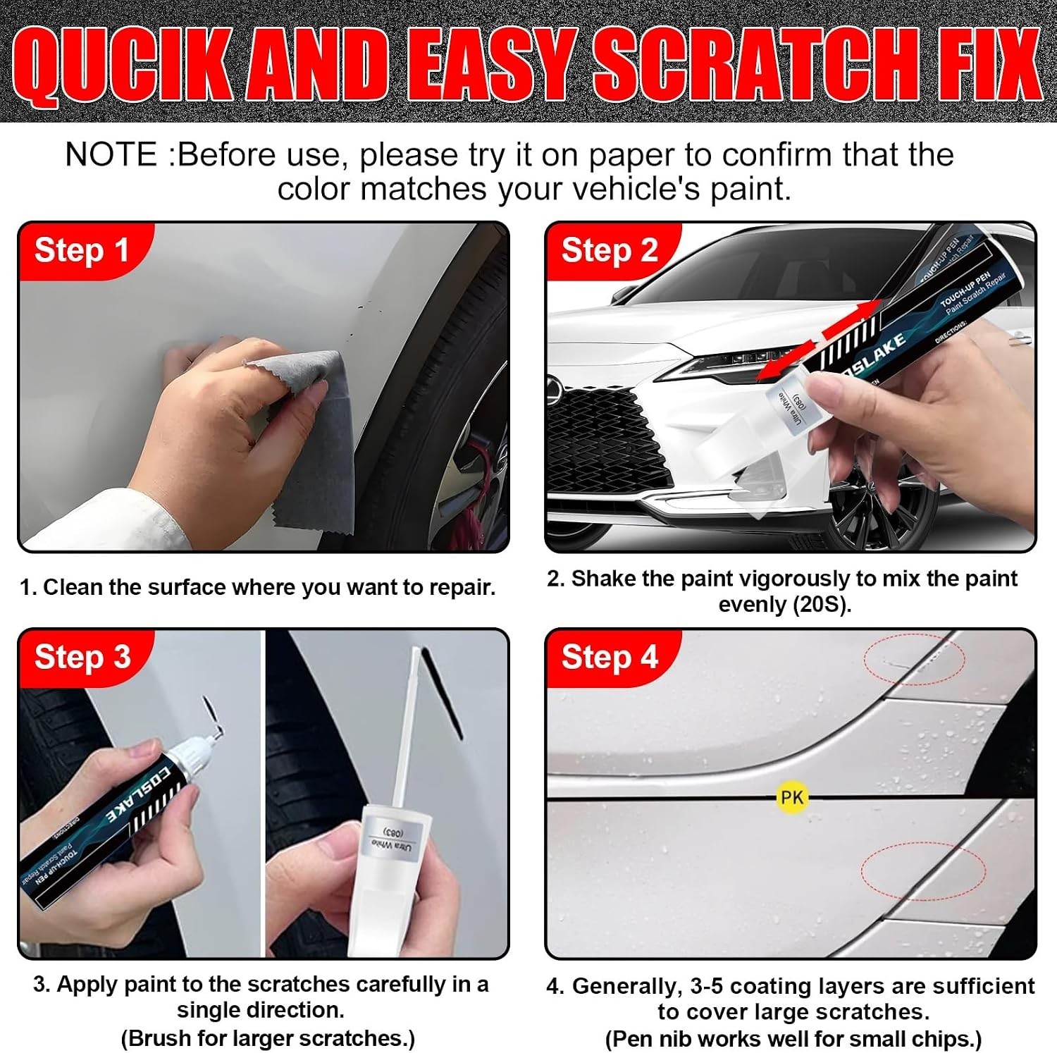 Quick and Easy Touch Up Paint for Lexus in Matador Red Mica | Waterproof Formula