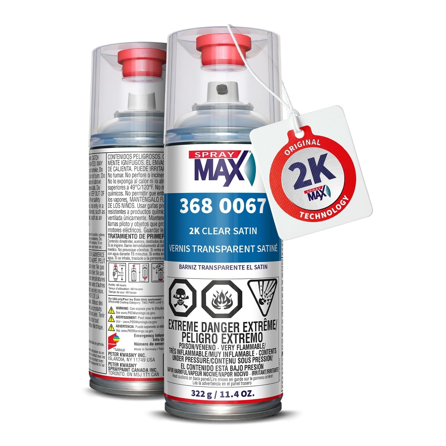 2K Semi Matte Clear Coat Spray Paint for Cars, Motorcycles & Metal – Durable Fin