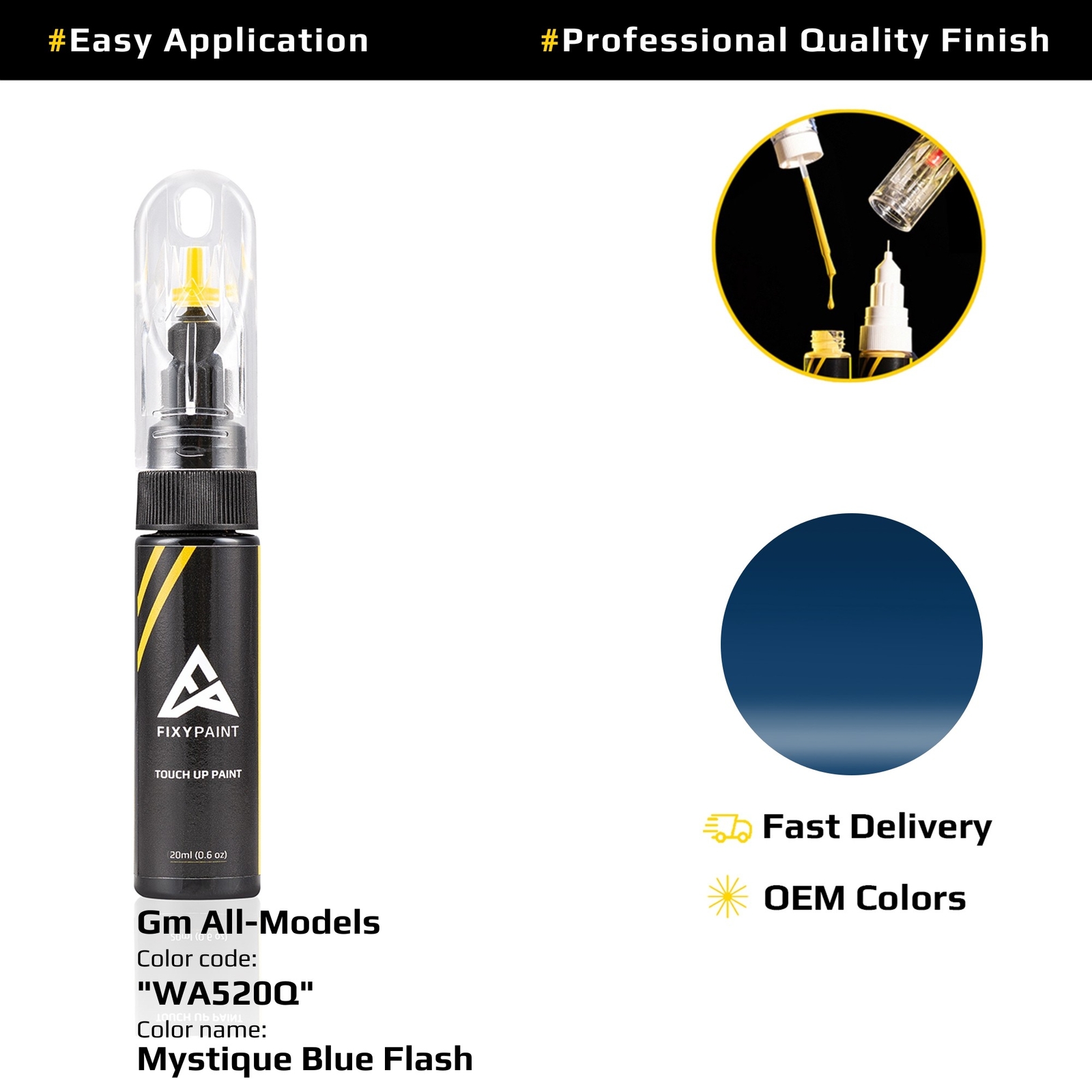 Touch up Paint for Gm Code: WA520Q Mystique Blue Flash OEM Quality