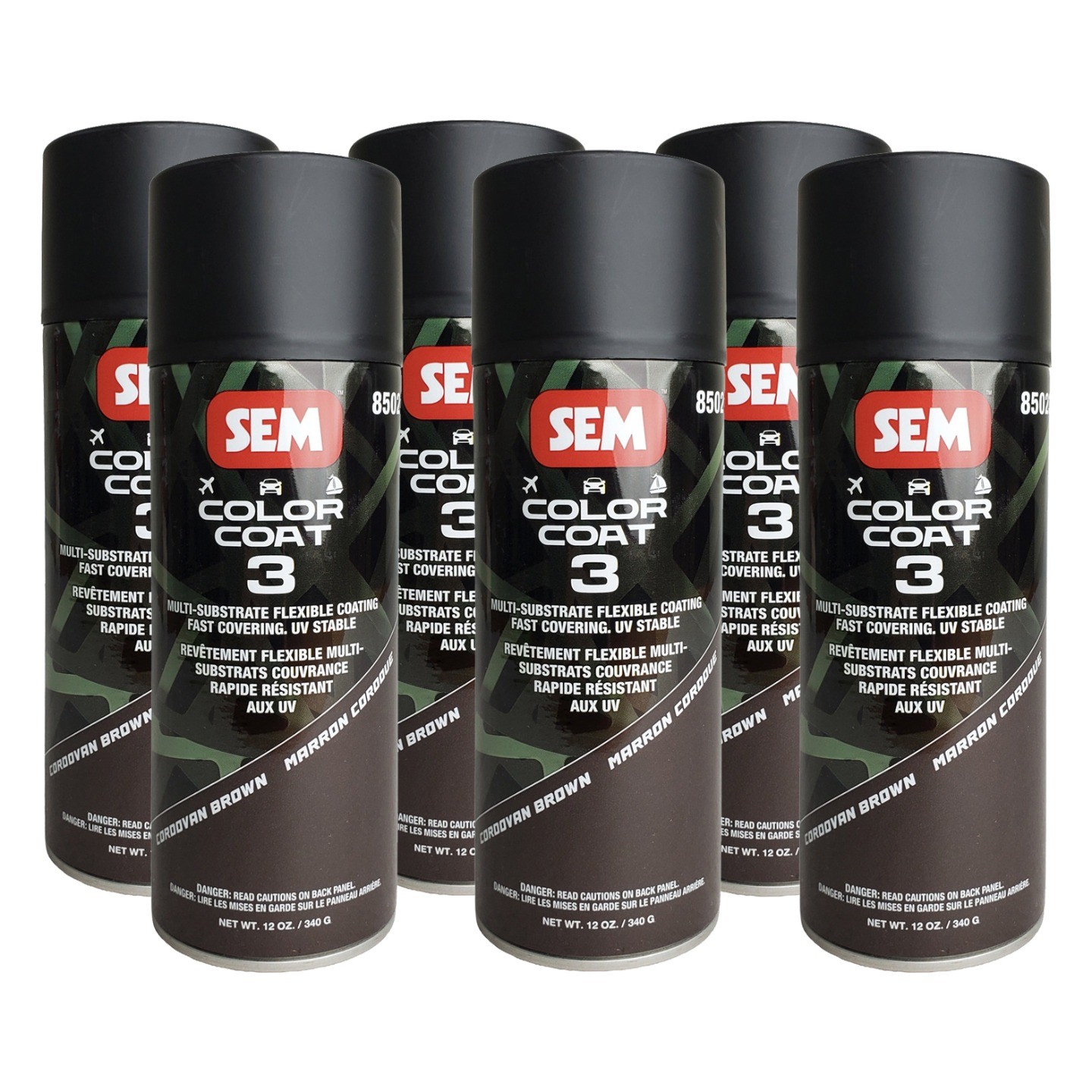 SEM 85023 Color Coat 3 Cordovan Brown Flexible Coating 12 oz. (6 Pack)