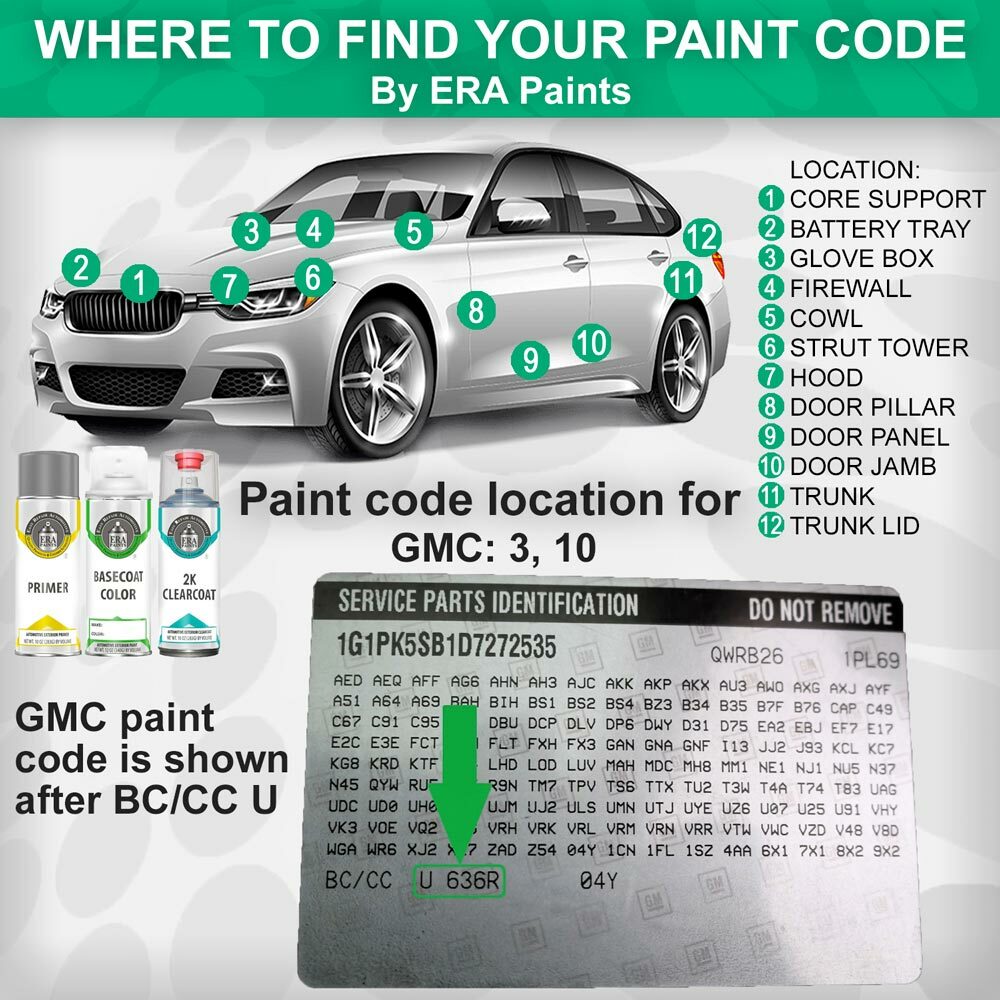 GMC Genuine OEM Touch Up Spray Paint with Clearcoat Opt – PICK YOUR COLOR
