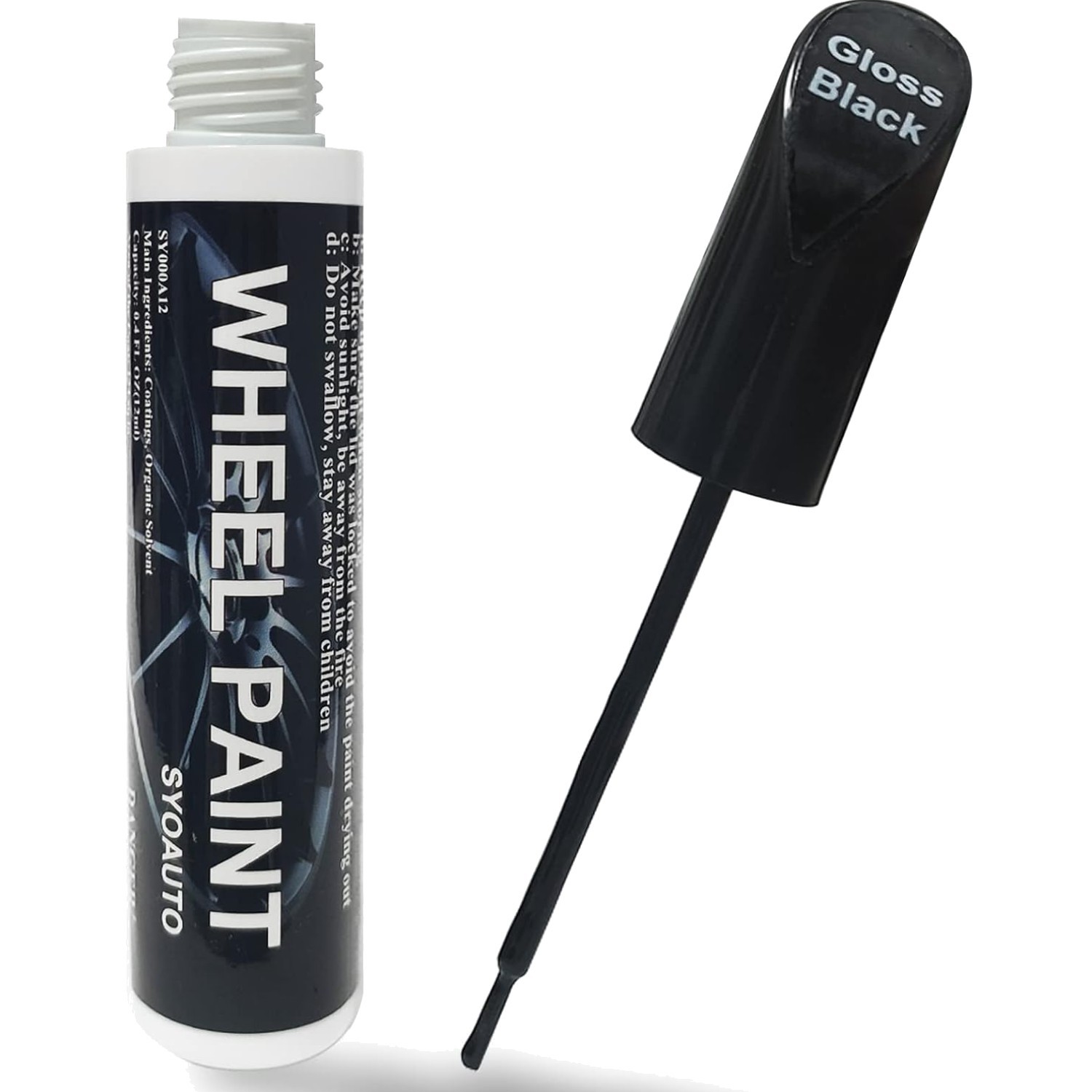 Car Rim Touch Up Paint Pen Gloss Black Scratch Repair Wheel Paint Waterproof