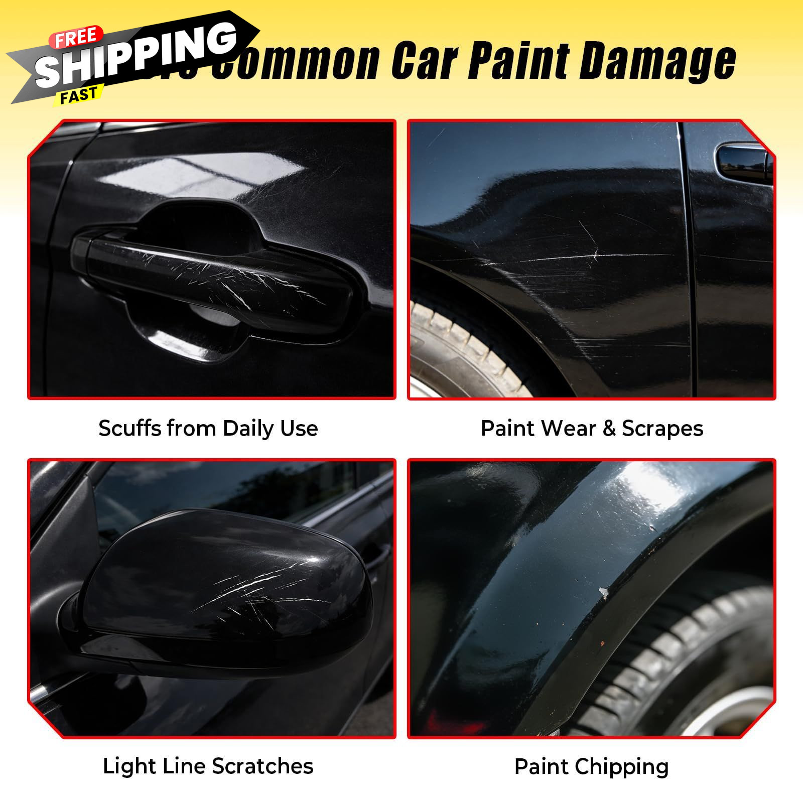 Gloss Black Touch Up Paint for cars, 2-in-1 0.4 Fl Oz (Pack of 1),