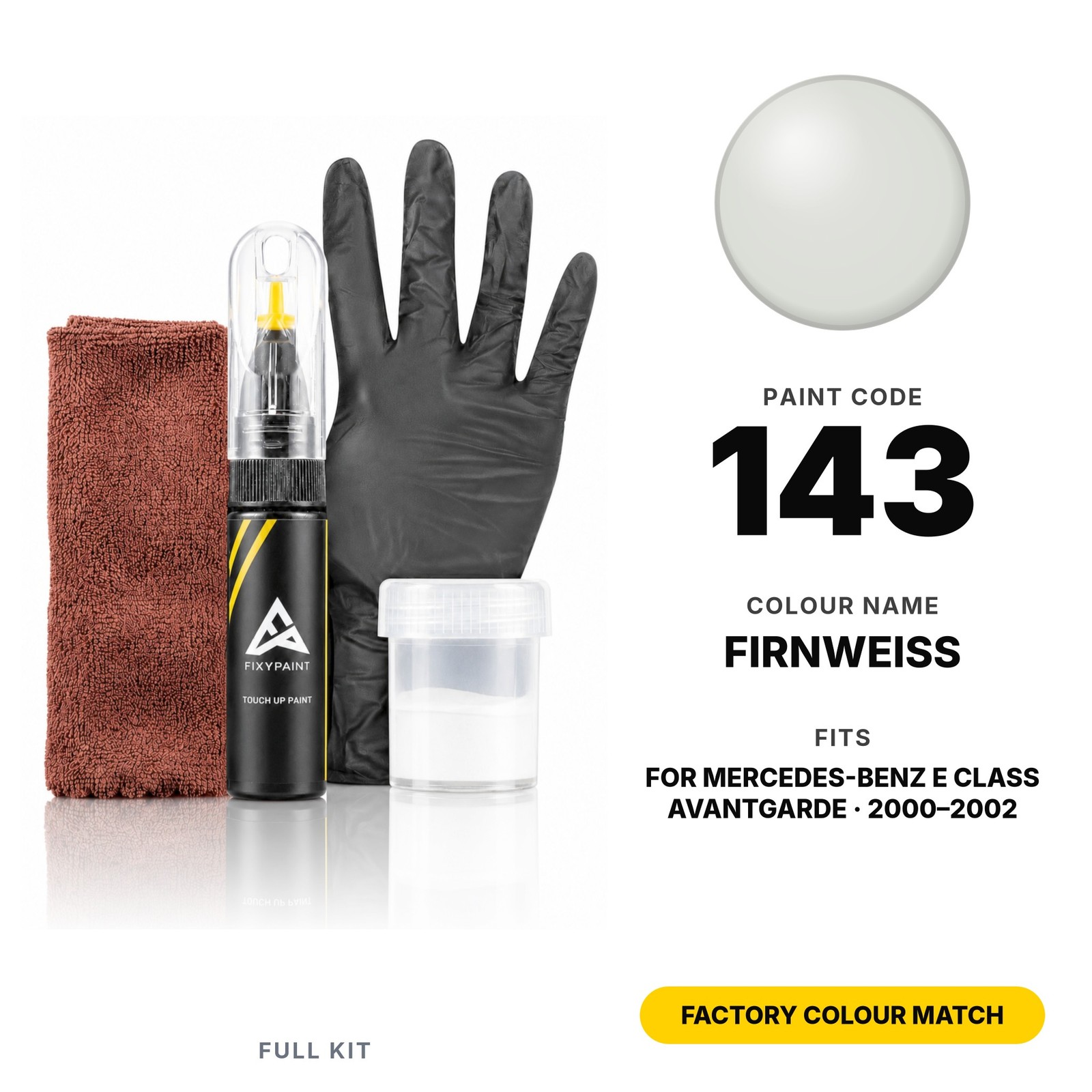 Touch Up Paint For Mercedes E Class Avantgarde 143 Firnweiss Full Kit Fender