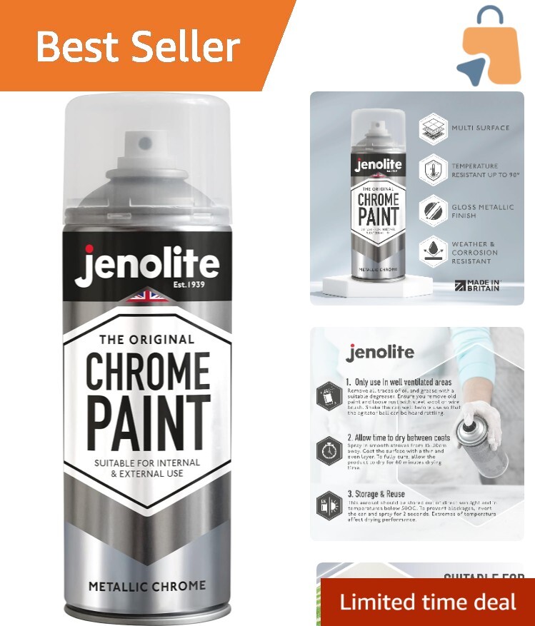 High-Quality Multi-Surface Chrome Spray Paint – 400ml for Interior/Exterior Use