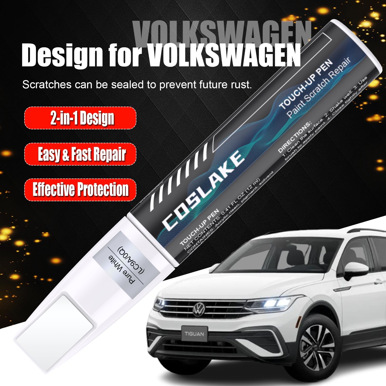 0.41 Fl Oz (Pack of 1), Kings Red Metallic(LC3J/P8) for 2024 Tiguan/2025…
