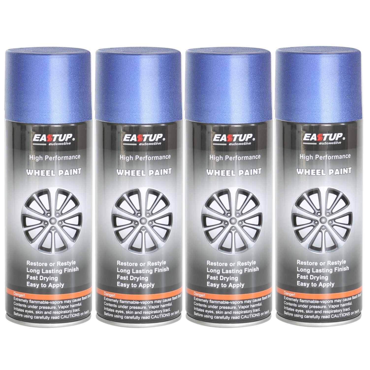 4 Cans Metallic Blue Acrylic Car Wheel n Paint-Brilliant Finish High Durability