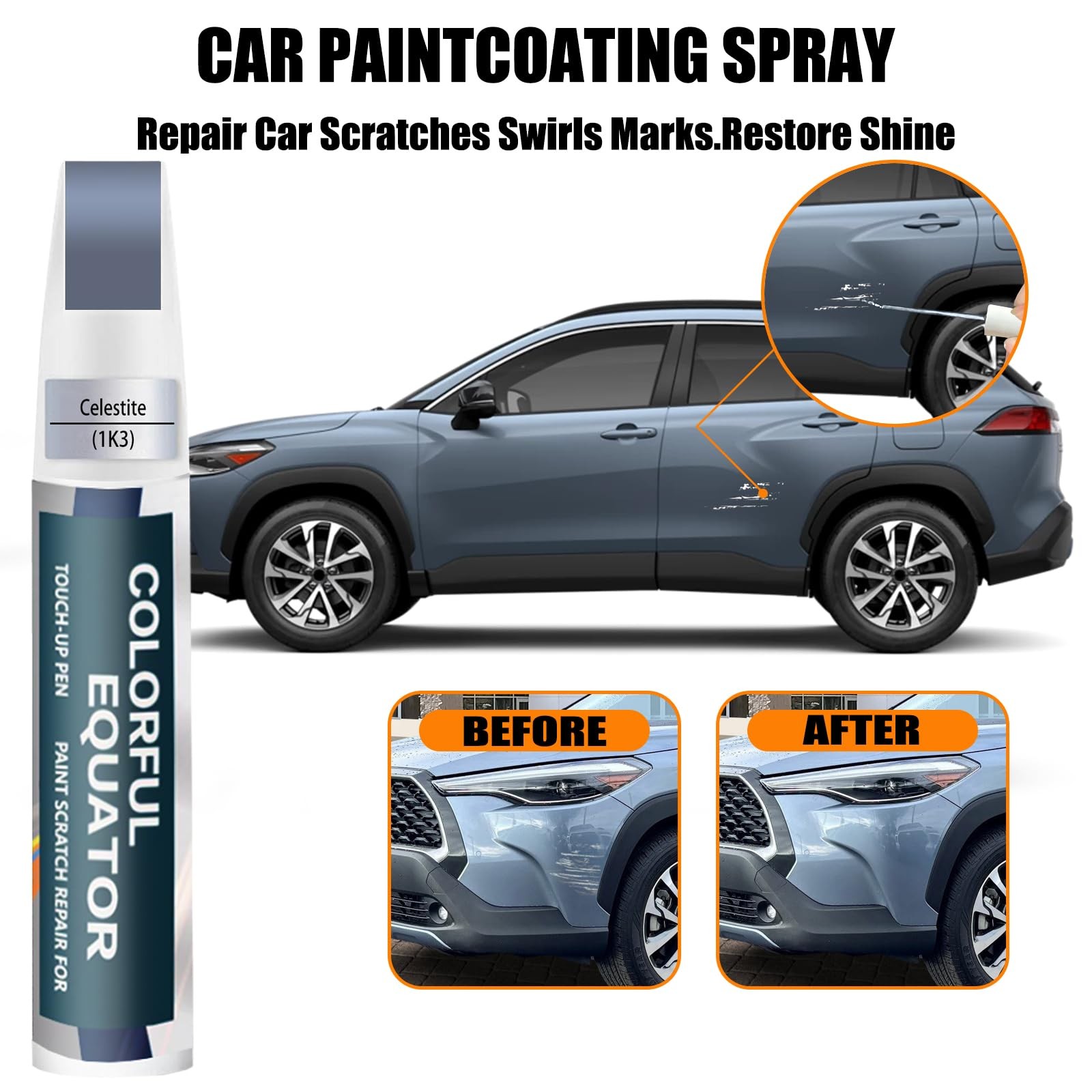 Touch Up Paint Kit For Toyota 1K3 Celestite Professional Finish