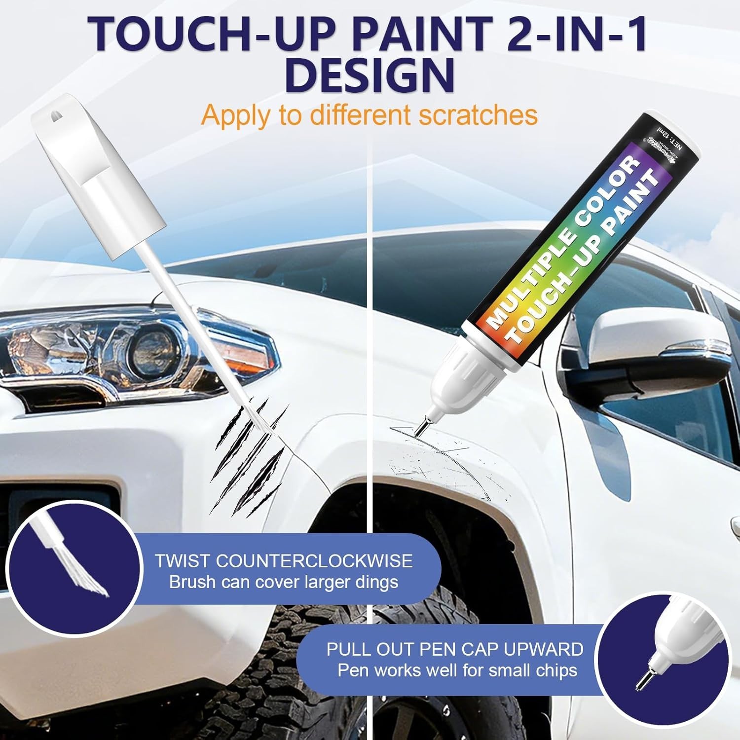 Set Of 2 Touch Up Paint Kit For Ford HX Antimatter Blue Metallic Repair Kit