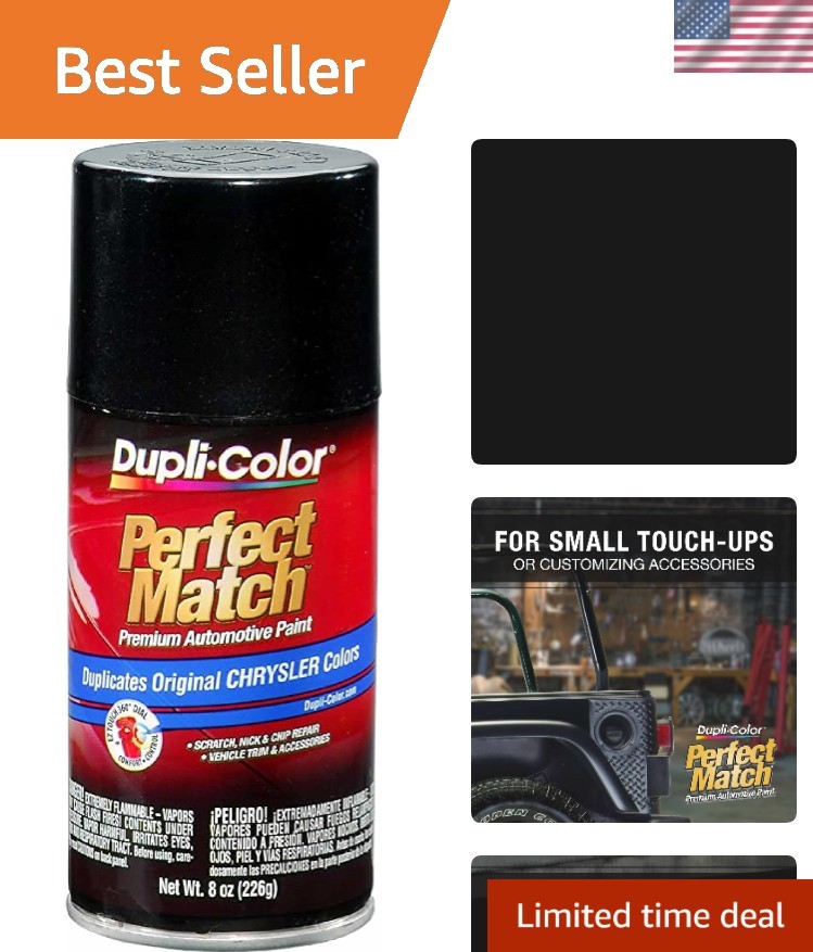 8 oz. Fast-Drying Acrylic Automotive Paint – Brilliant Black Pearl for Chrysler