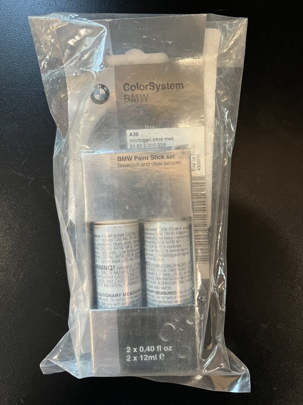 BMW Michigan Blue Metallic Paint Touch Up Pencil Stick 354 Set 2x12ml 0.40oz OEM