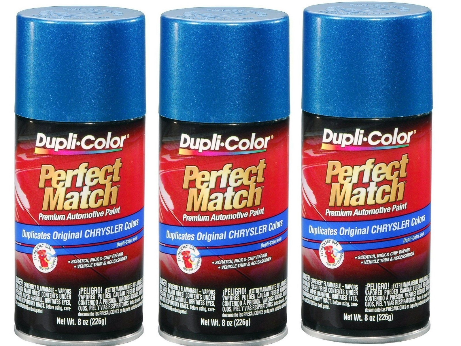 3-Cans Duplicolor BCC0422 For Chrysler Code PB3 Intense Blue Spray Paint