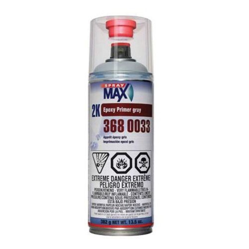 SprayMax 3680033 2K Epoxy Primer Aerosol, Gray 13.3 oz Two-Component
