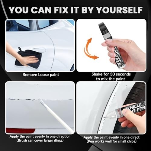 White Car Paint Touch Up Pen Color Accurate Scratch Repair Fast Dry UV Resistant