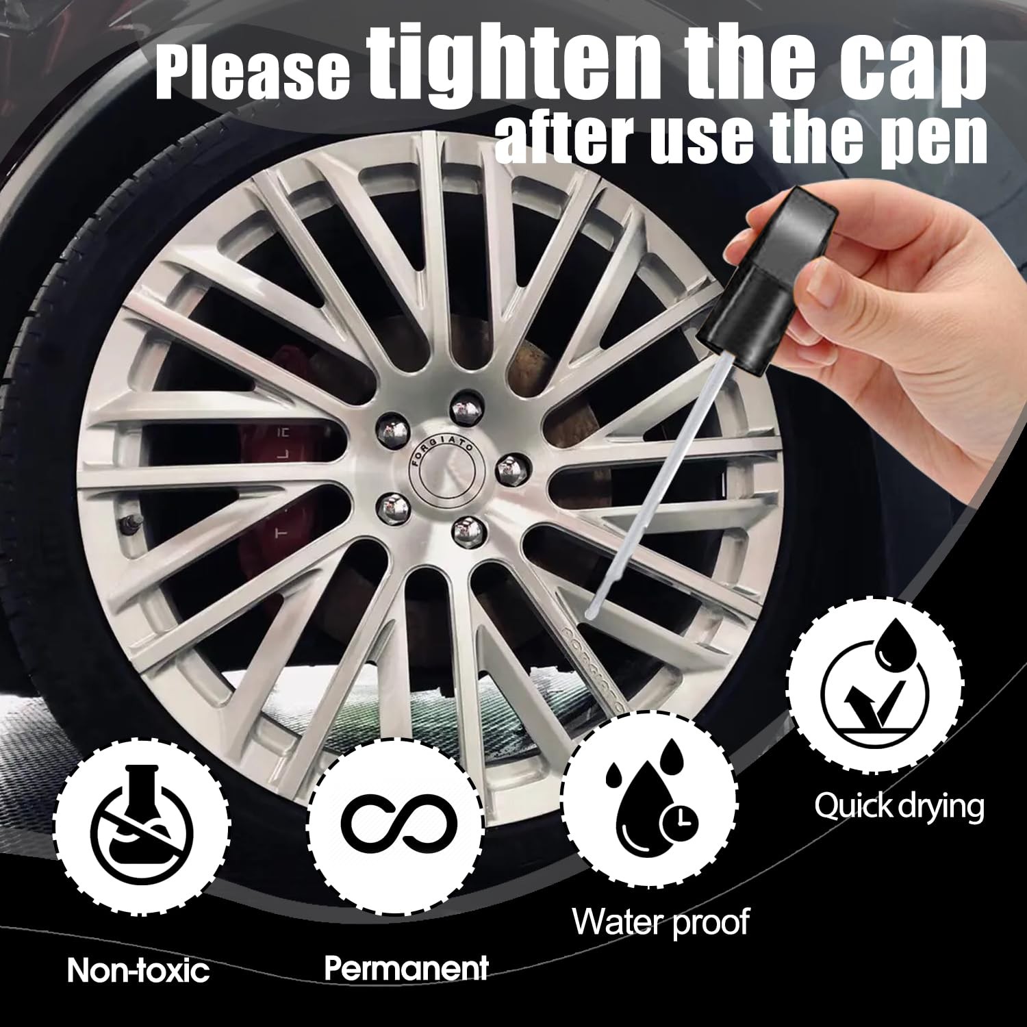 Matte Black Rim Touch Up Paint – Wheel 1 Count (Pack of 1),