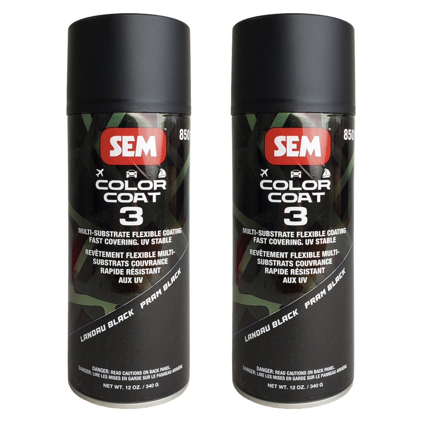 SEM 85013 Color Coat 3 Landau Black Flexible Coating 12 oz. (2 Pack)
