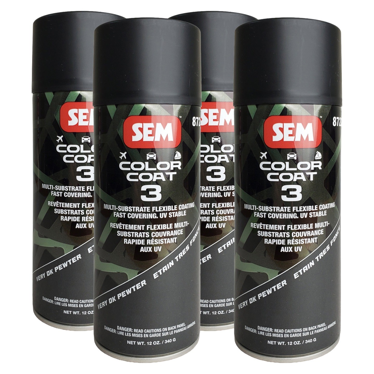 SEM 87223 Color Coat 3 Very Dk Pewter Flexible Coating 12 oz. (4 Pack)