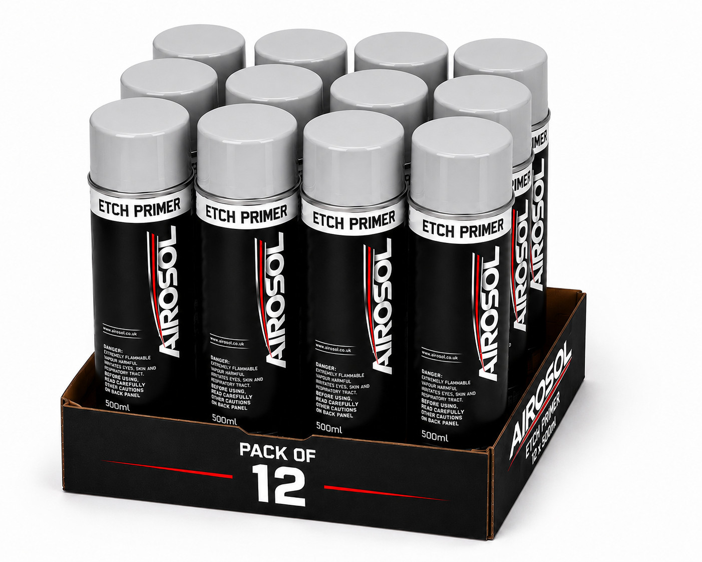 12 x Etch Primer Aerosol Spray 500ml Bare Metal Car Adhesion Promoter 12 Pack