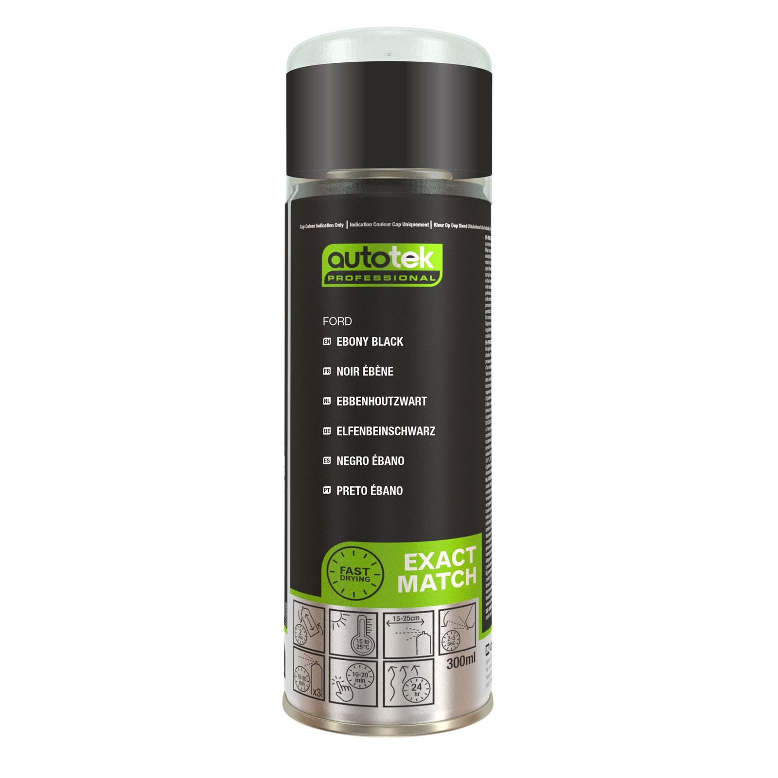 Autotek Ford Ebony Black Fast Drying High Coverage Aerosol Spray Paint 10.14oz