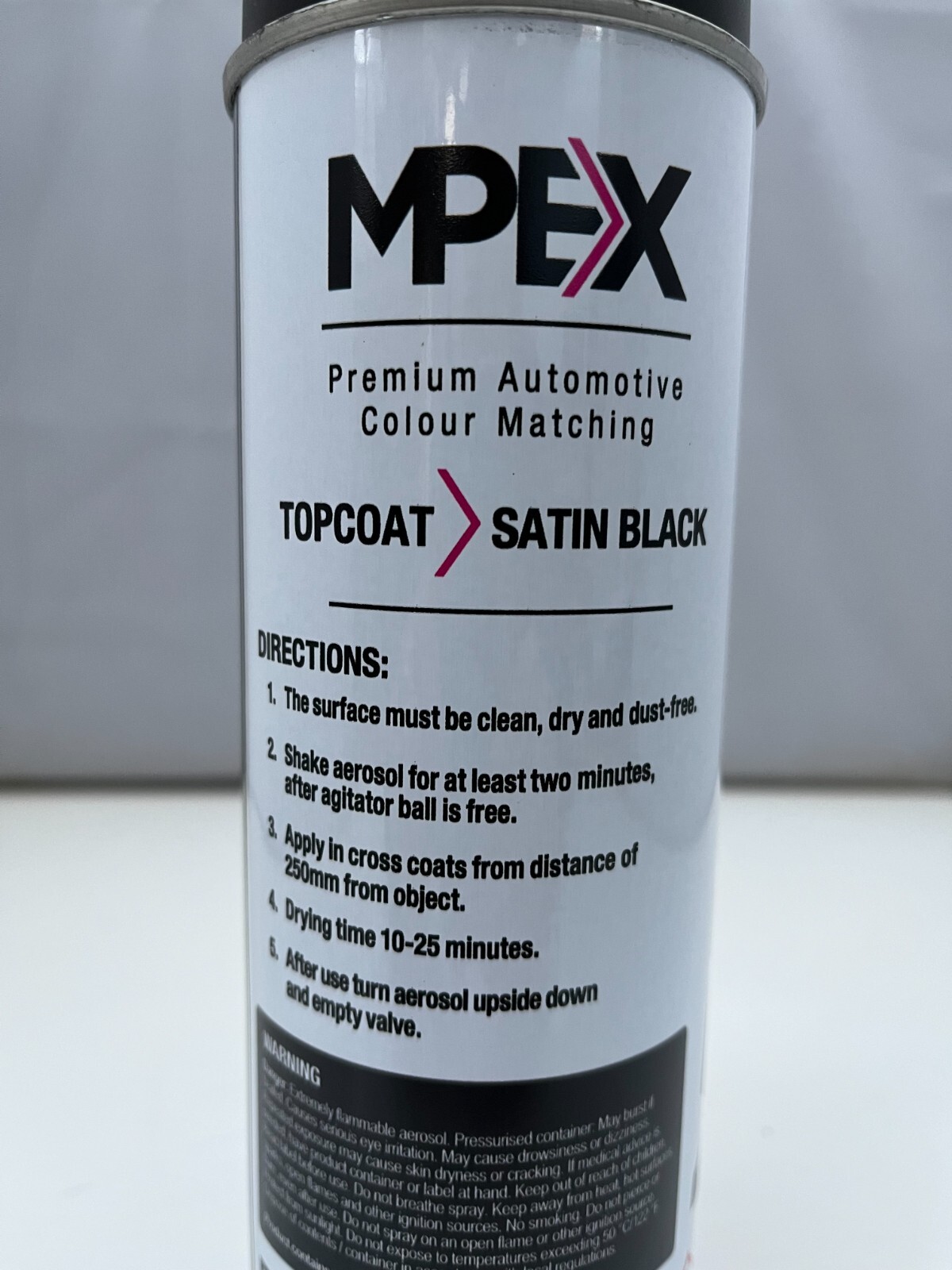 Mpex Satin Black Spray Paint Aerosol Coating Fast Drying Multi Purpose 500ml Can