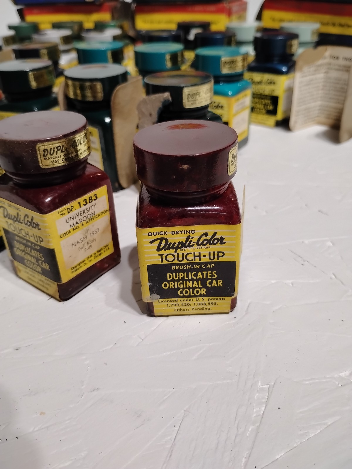 Dupli-Color Touch-Up VTG -30 Paint Bottles Lot – Mostly 1950’s NASH – Empty/Dry