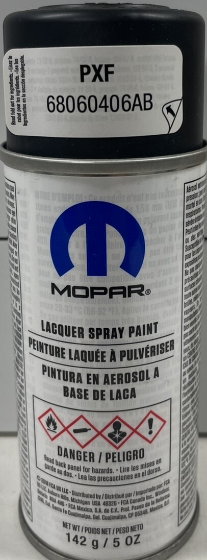 Chrysler Jeep Dodge Mopar JET BLACK 5 OZ Lacquer Spray Paint
