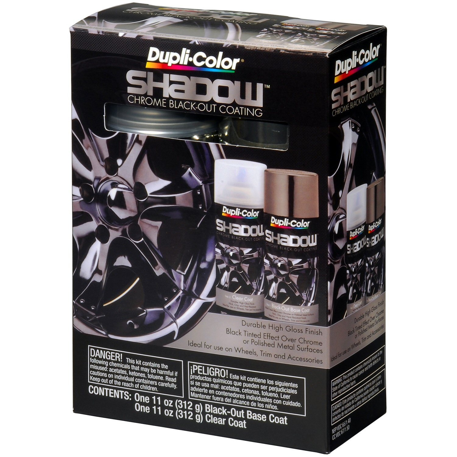 Duplicolor SHD1000 Shadow Black Chrome Coating Aerosol Spray Paint Custom Kit