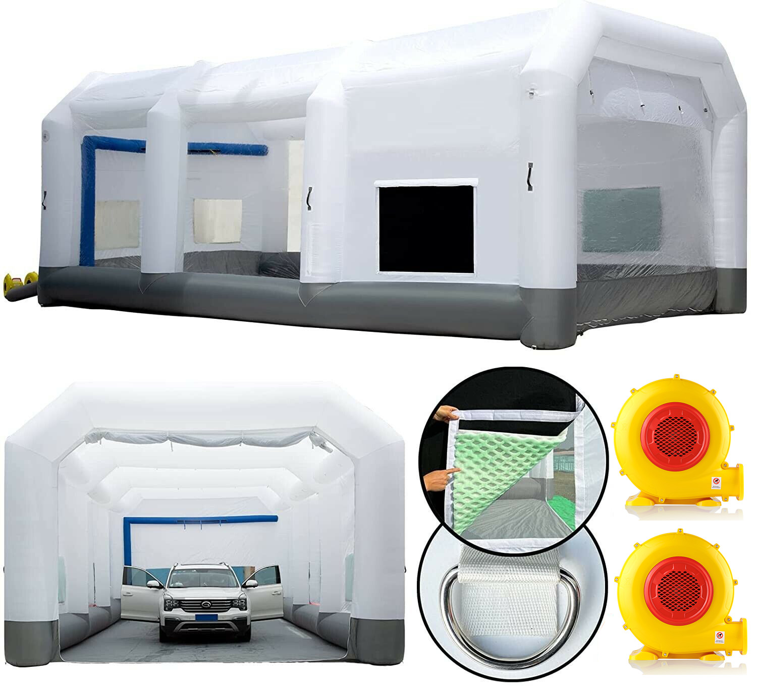 GORILLASPRO Inflatable Paint Booth with Blower Upgrade Air Filter System 7 Sizes
