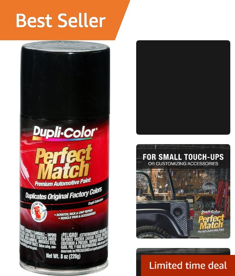 E7 Perfect Match Universal Gloss Black Spray Paint, 8 oz – Fast Drying Lacquer