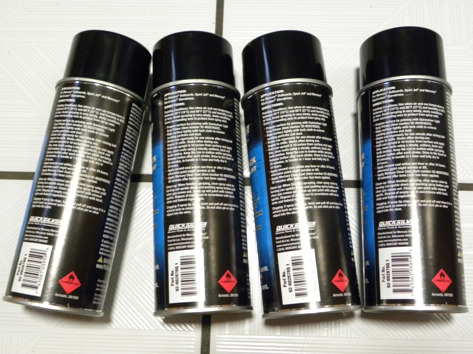 QUICKSILVER MERCURY MARINER spray paint 12 ounce can GLOSS BLACK enamel OEM NOS