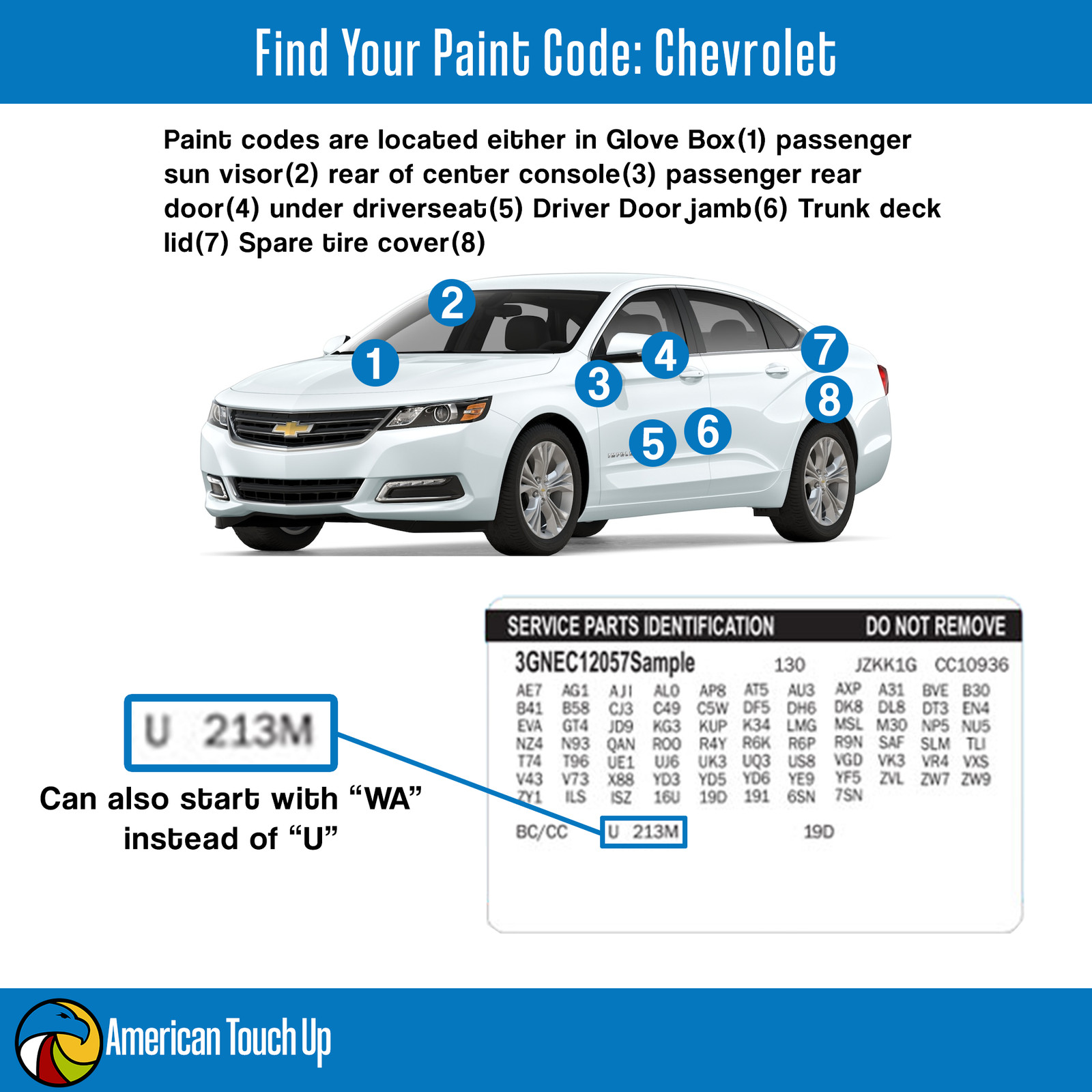 CHEVY – Genuine OEM Automotive Touch Up/Spray Paint SELECT YOUR COLOR CODE