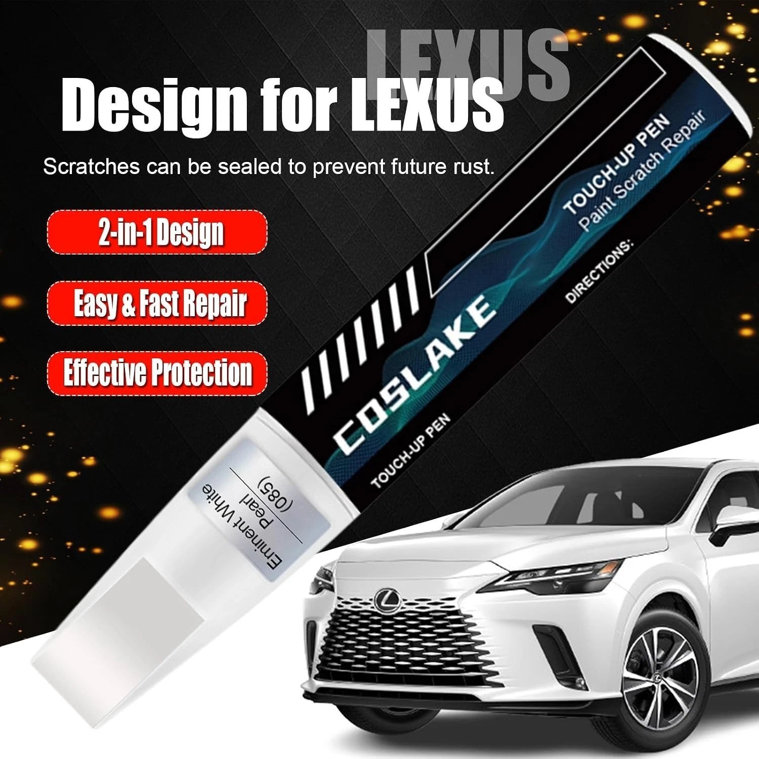 Quick & Easy Lexus Scratch Repair Paint | Obsidian 212 – Waterproof 12ml
