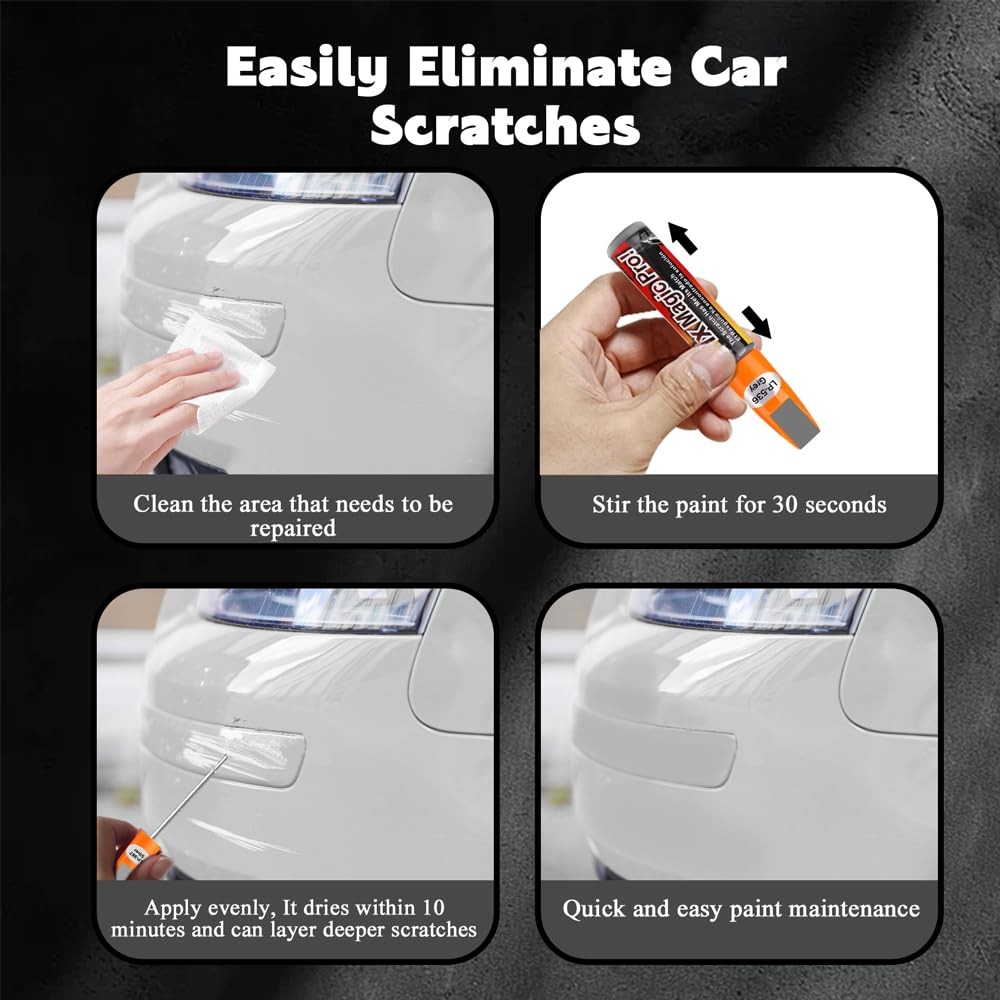 Silver Touch Up Paint for Cars Auto Scratch Repair Pen Brush Sliver 0.4 Fl Oz