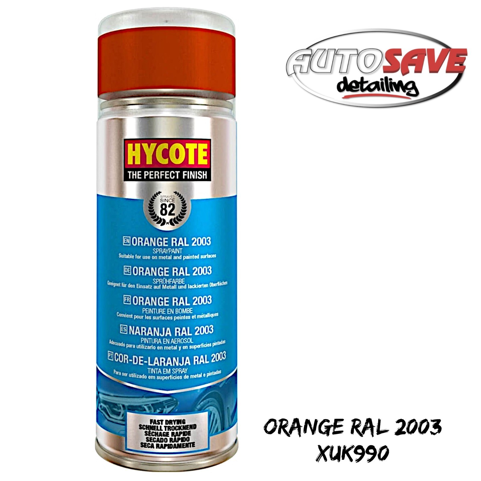 Hycote – Orange Ral 2003 400ml Durable & Fast Drying Acrylic Spray Paint