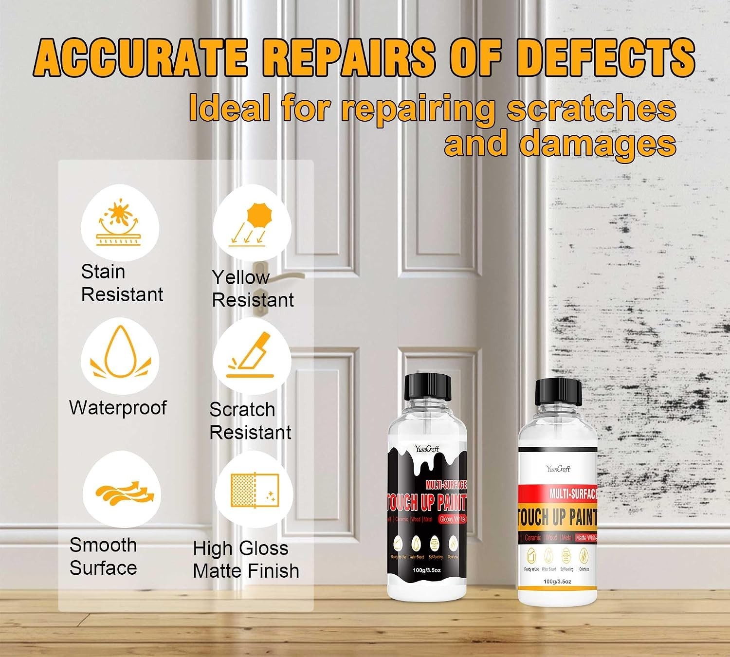 Multi-Surface White Touch Up Paint Pen 7oz – DIY Repair Solution for Any Surface
