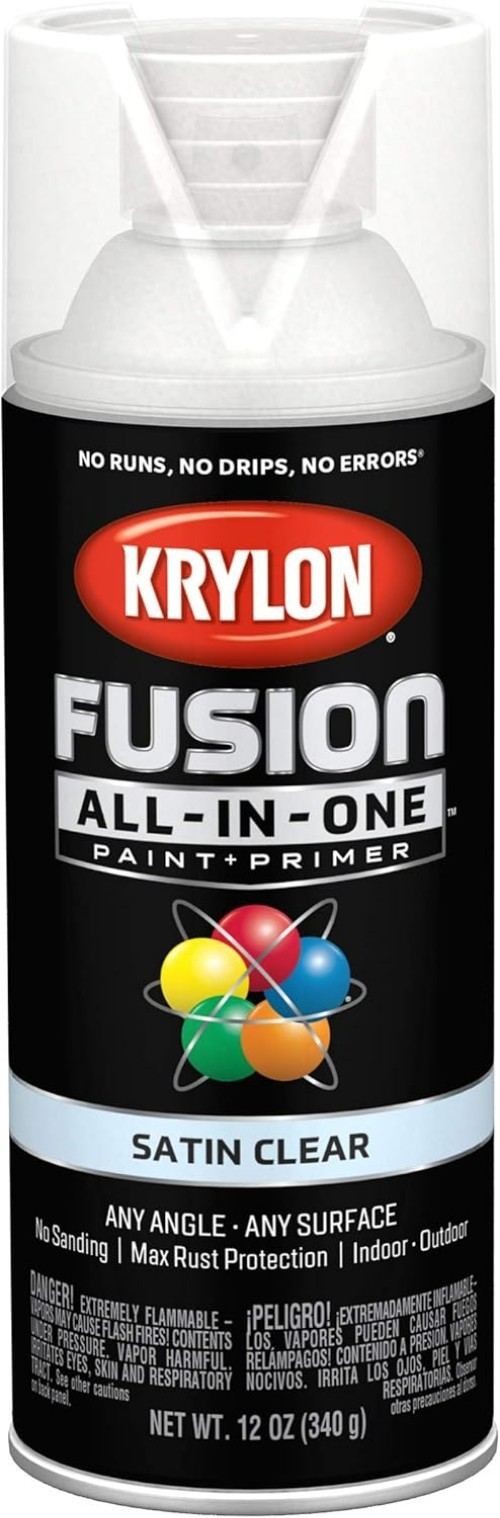 12 oz Clear Fusion Spray Paint – Quick Drying, Rust-Resistant for Indoor/Outdoor